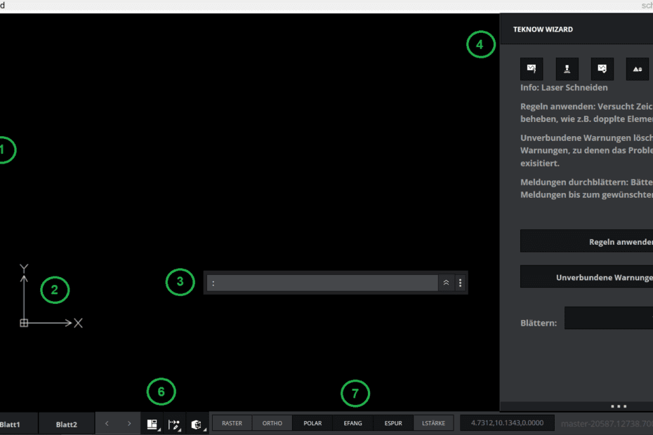Screenshot CAD-Editor Übersicht, Startbildschirm