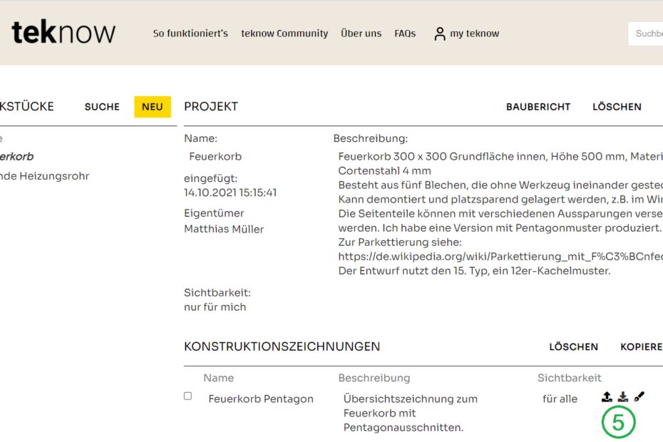 Screenshot-Anleitung, Werkstück-Herstellung, Schritte 4-5